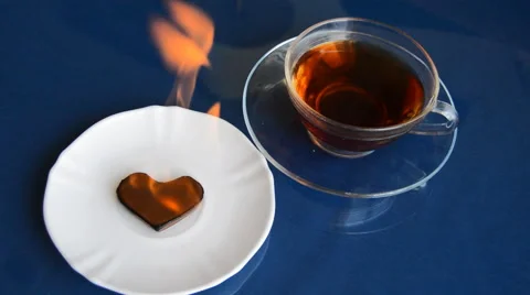 Burning Chocolate Heart Stock Footage 45934129