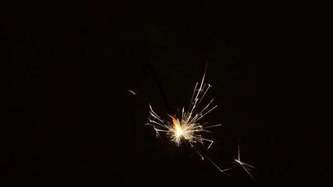 Burning Christmas sparklers Stock Footage 82497622