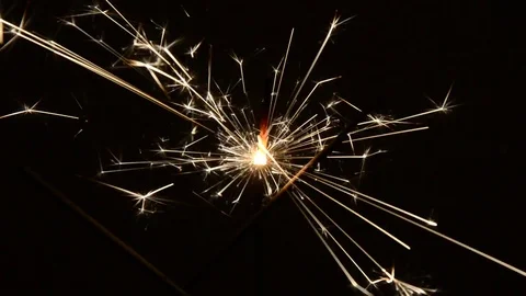 Burning Christmas sparklers Stock Footage 82497654