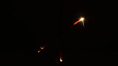 Burning Christmas sparklers Stock Footage 82497666