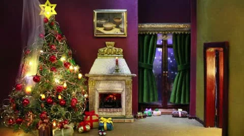 Burning Christmas tree Video stock 22307864