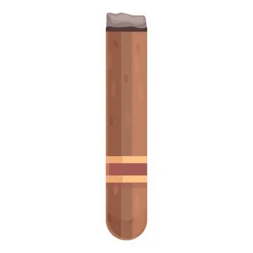 Burning cigar icon cartoon vector. Smoke tobacco Stock Illustration