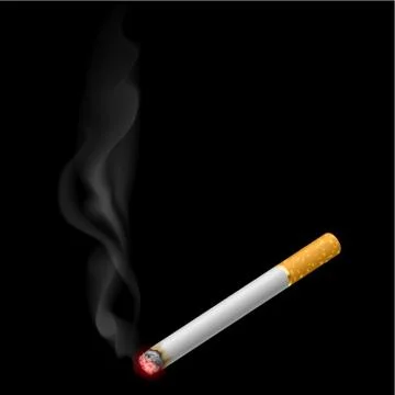 Burning cigarette. Illustration on black background for design Stock Illustration