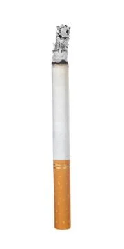Burning cigarette on white Stock Photos