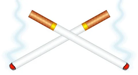 Burning cigarettes illustration 스톡 일러스트