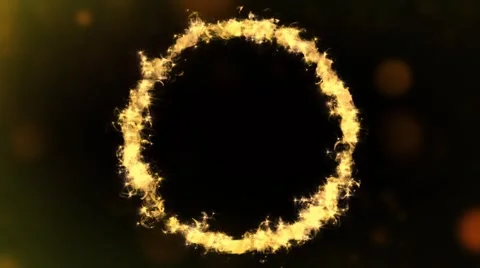 Burning Circle Center Circular Motion Bokeh Overlay 4K Stock Footage 304509415
