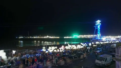 Burning of The Clocks Brighton 2017 Video stock 83680108