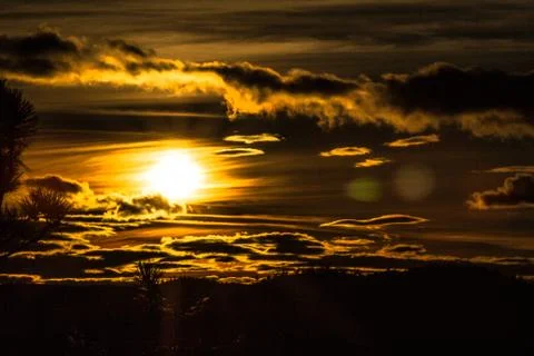 Burning clouds Stock Photos