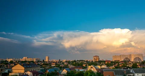 Burning clouds at sunset are flying Stock Footage 111424797
