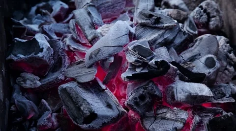 Burning coal In barbecue Stock Footage 60816578