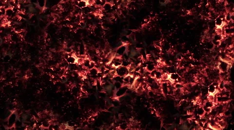 Burning coal. Close up of red hot coals glowed in the stove. Stock Footage 54047071