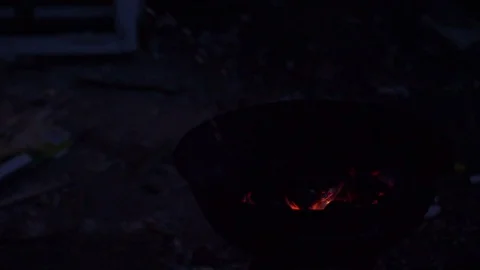 Burning coal. Coal and fire slow motion Stock Footage 75237651