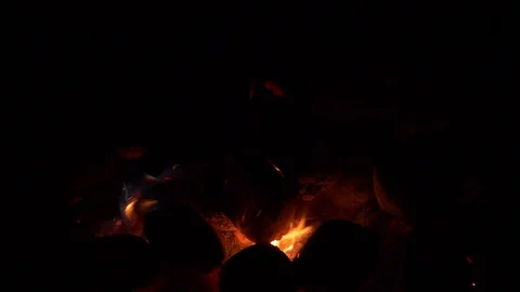 Burning coal. Coal and fire slow motion Stock Footage 75238250