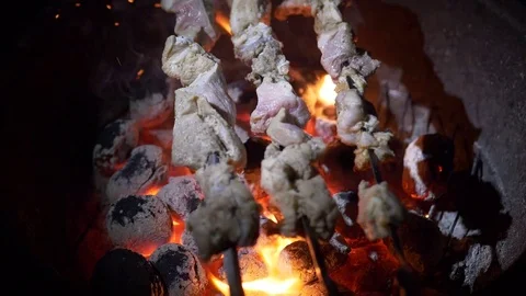 Burning coal. Coal and fire slow motion Stock Footage 75239195
