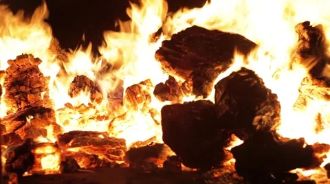 Burning coal Stock Footage
