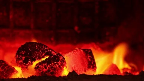 Burning coal. Stock Footage 71463041