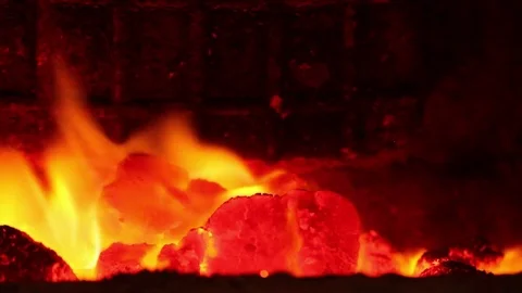 Burning coal. Video stock 71463527