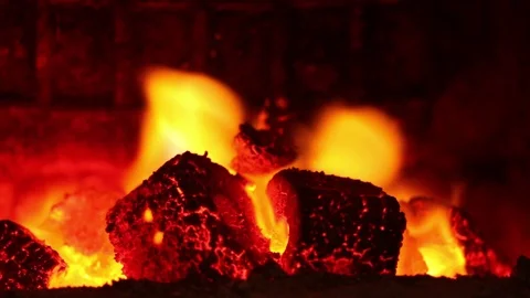 Burning coal. Stock Footage 71464236