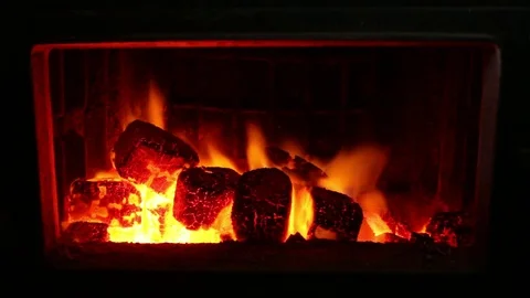 Burning coal. Video stock 71467856