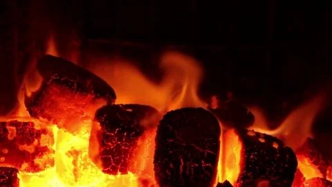 Burning coal. Video stock 71468620