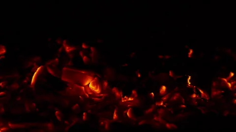 Burning coal Stock Footage 221648620