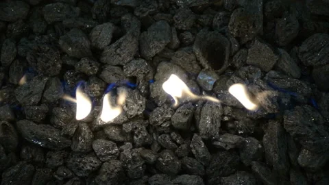 Burning coal in slow motion Stock Footage 148346278
