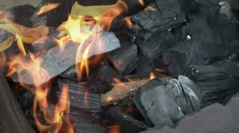 Burning coals 02 스톡 동영상 855072