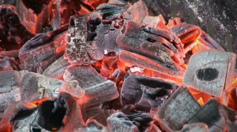 Burning coals 06 Stock Footage 855015