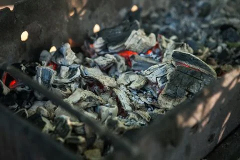 Burning coals and flames background 库存照片