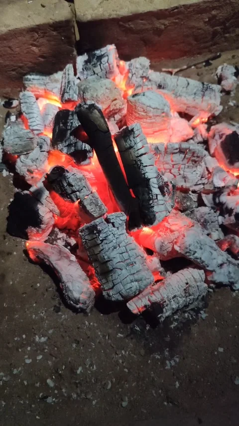Burning Coals, Closeup of red hot burning coals 動画素材 230901747