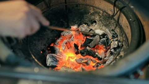 Burning coals Stock Footage 110861933