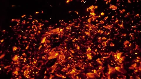 Burning coals in the grill Stock Footage 140867002