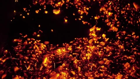 Burning coals in the grill Stock Footage 140867528