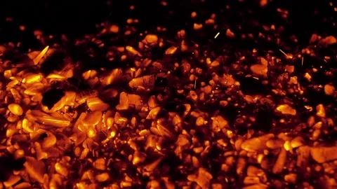 Burning coals in the grill Stock Footage 140867667