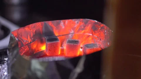 Burning coals of a hookah Stock Footage 243563952