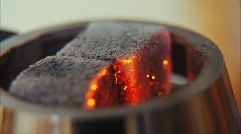 Burning Coals Macro Stock Footage 61137671