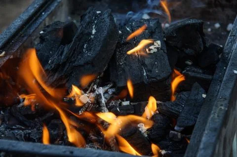 Burning coals Stock Photos