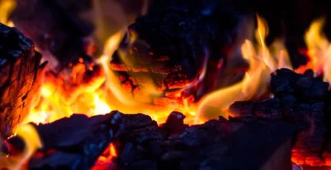 Burning coals Stock Photos