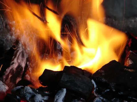 Burning coals Stock Photos