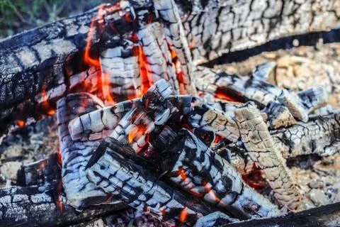 Burning coals Stock Photos