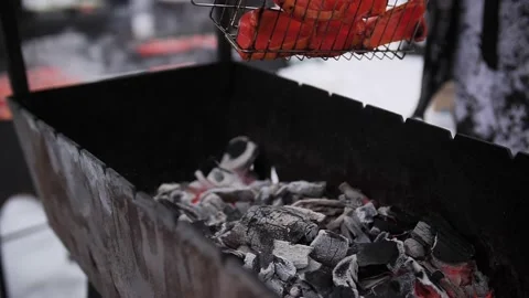 Burning coals ready for barbecue. Stock-Footage 229556595