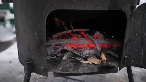 Burning coals ready for barbecue. Stock Footage 229556640
