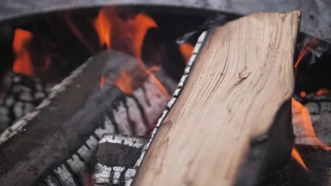 Burning coals ready for barbecue. Stock Footage 229556650