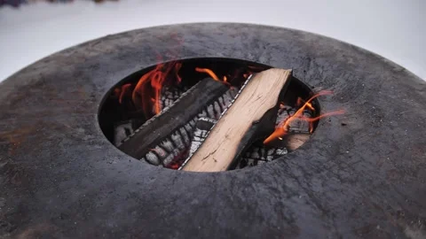 Burning coals ready for barbecue. Stock Footage 229556656