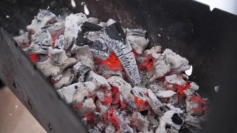 Burning coals ready for barbecue. Stock-Footage 229556658