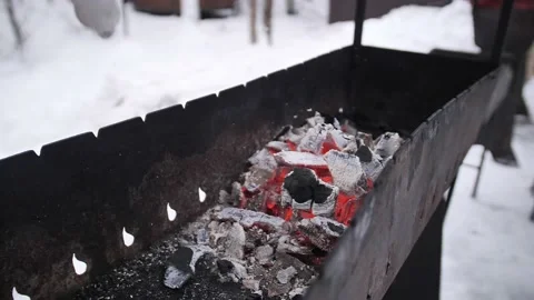 Burning coals ready for barbecue. Stock-Footage 229556661