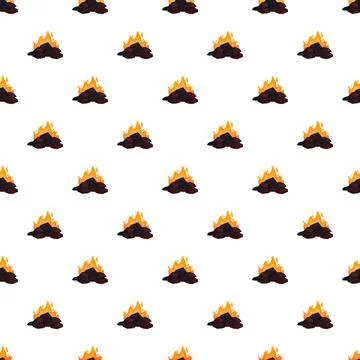 Burning coals seamless pattern creating vibrant fiery background 库存插图