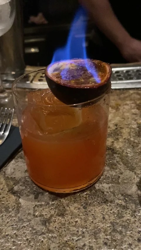 Burning cocktail in Paris Stock Footage 346500675