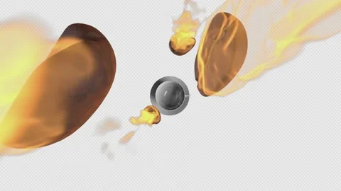 Burning coffee beans fly and fall into the cup. Stock Footage 168020720