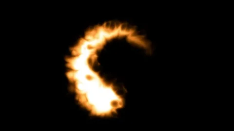 Burning Crescent Fire Arc Stock Footage 336837978